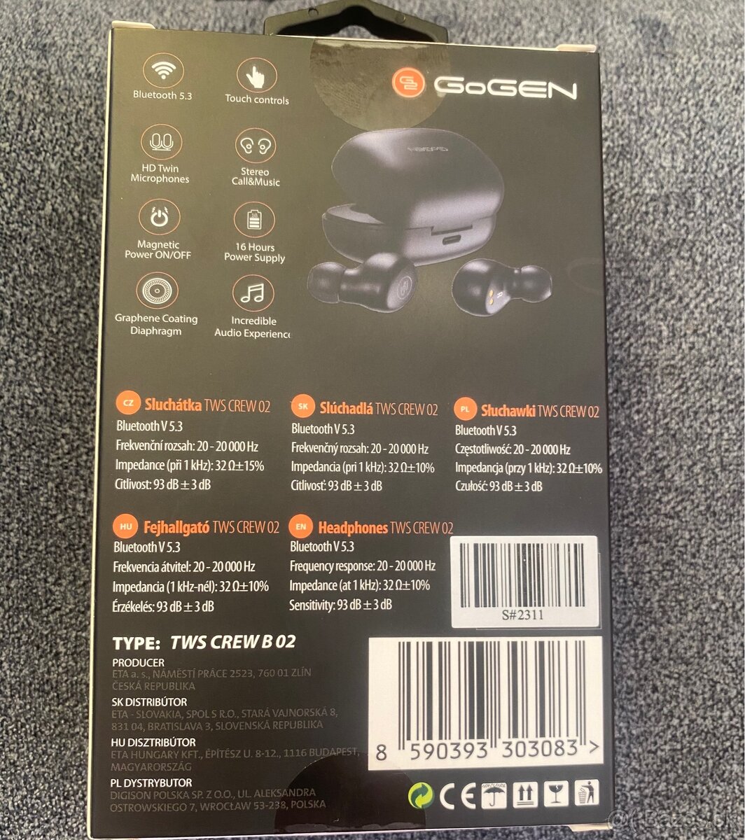 Slúchadlá GoGEN TWS - 2