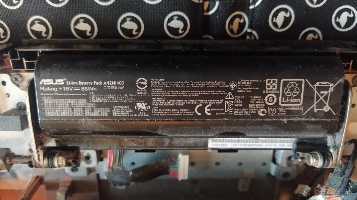 Asus G751J doska z herného noteboou + chladič - 2