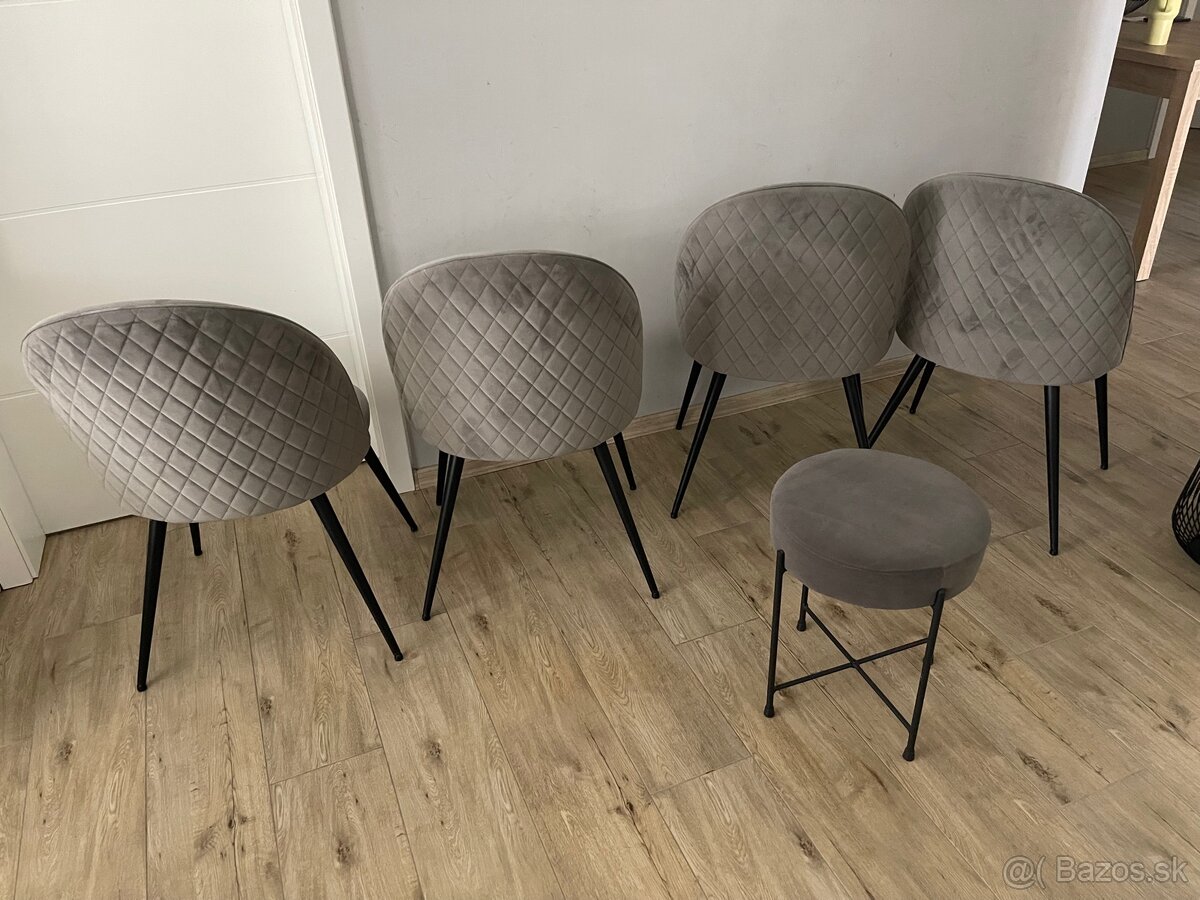 Jedalenske stolicky + taburet - 2