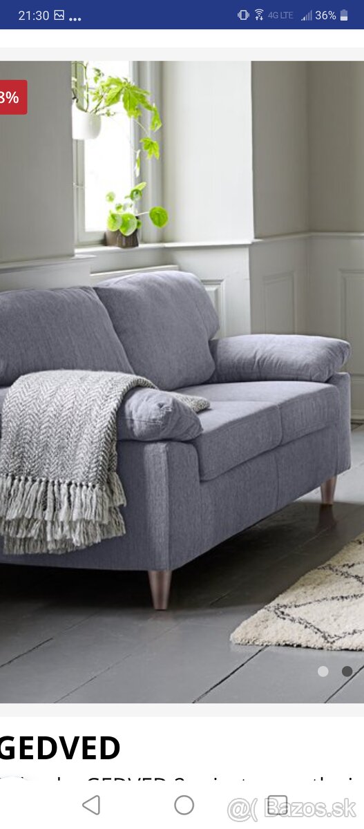 2 miestna sedačka sivej farby - 2