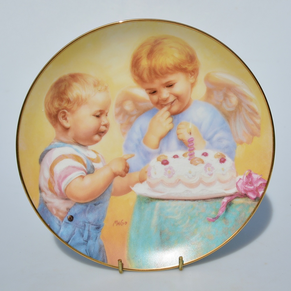 7 ks Porcelánové taniere - Anjel strážny a detičky - 2