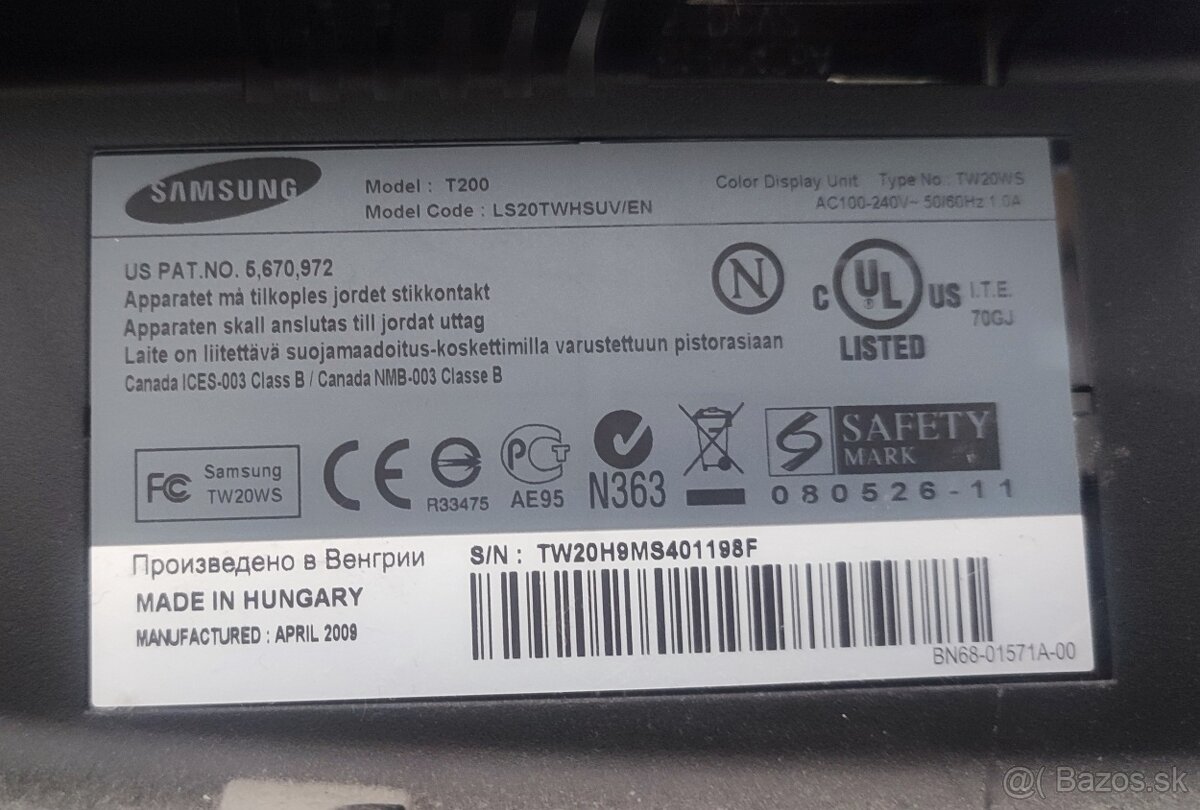 Monitor Samsung SyncMaster T200 (20") - 2