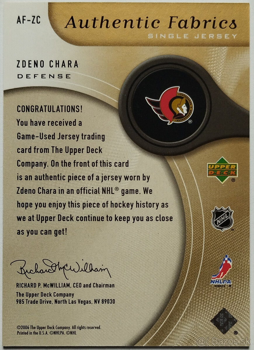 2005-06 Zdeno Chára SN 092/100 - 2