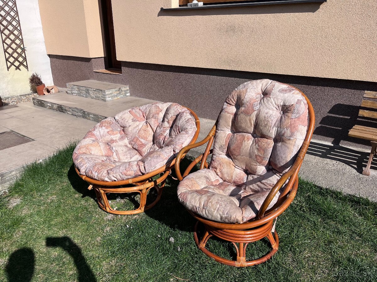 Ratanové kreslo + papasan - 2