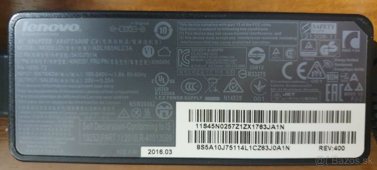 Lenovo adaptér k notebooku - originál - 2