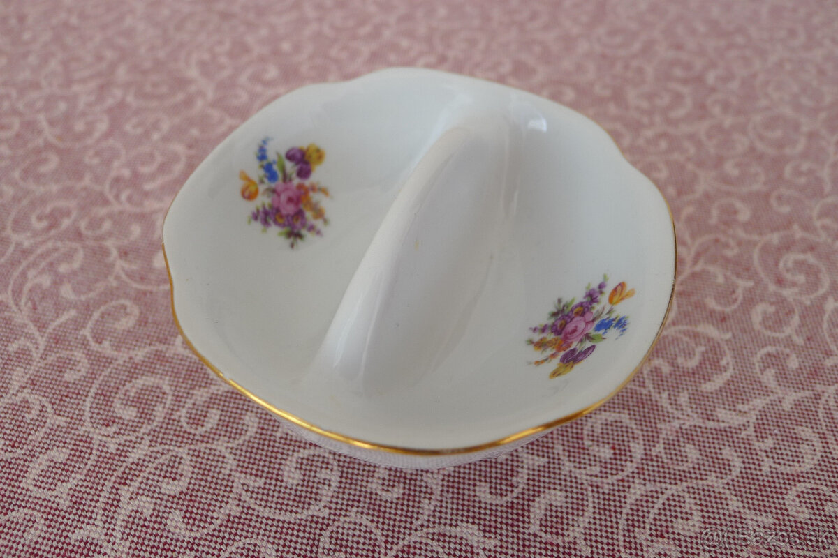 Starý porcelán - soľnička s kosatcom - 2