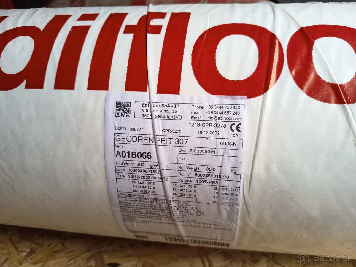 Stavebná geotextília 300g, 2x50m - 2