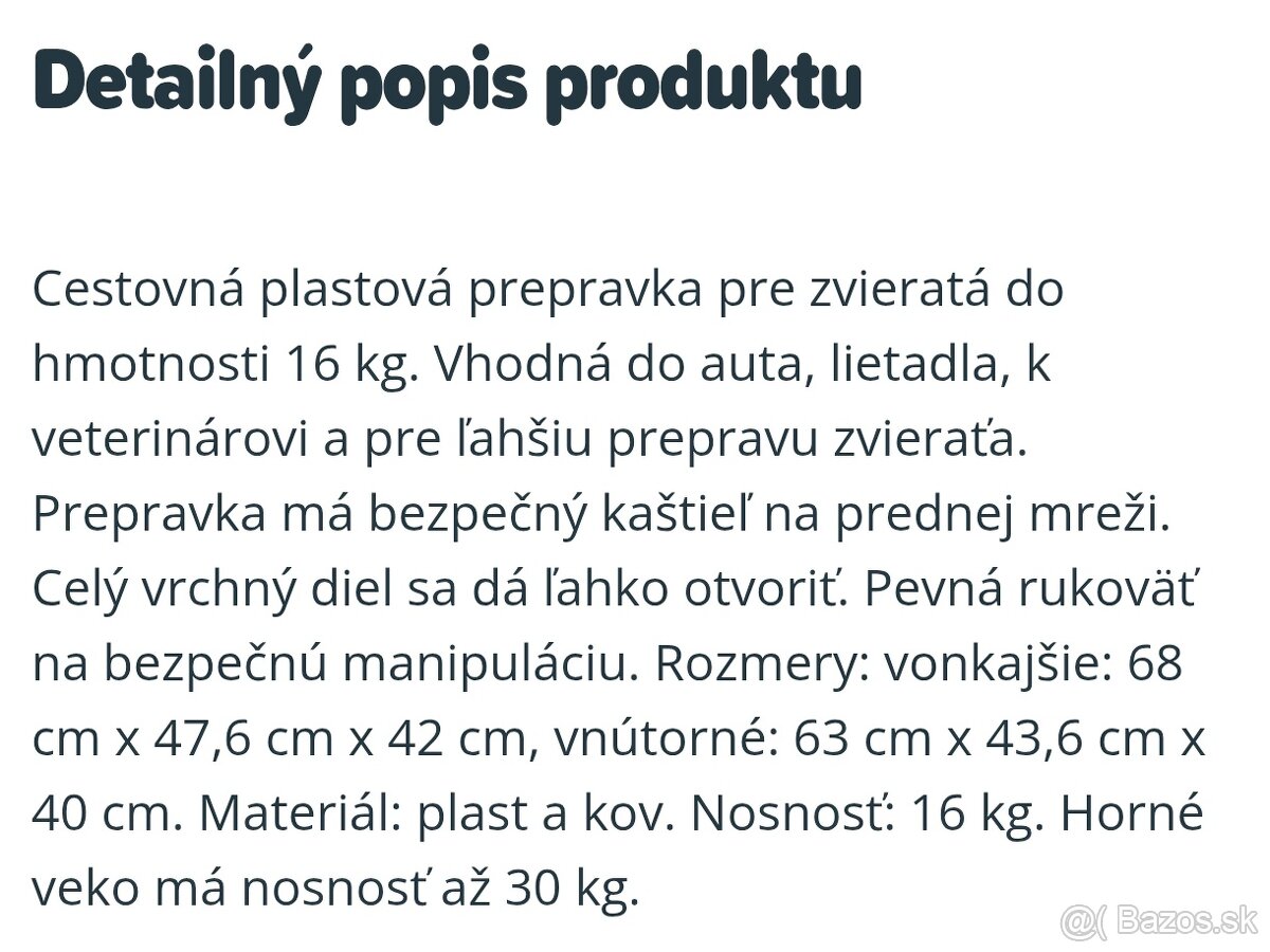 Prepravka pre zvierata - 2