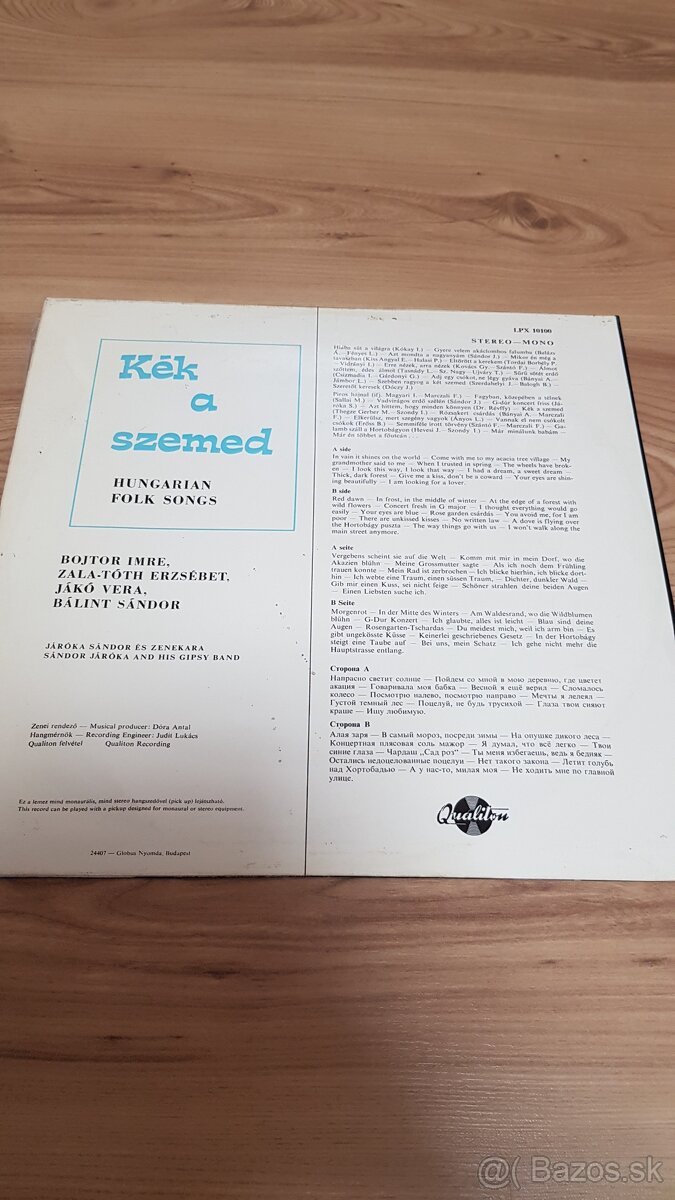 Platňa - Vera Jakó - Kék a szemed - 2