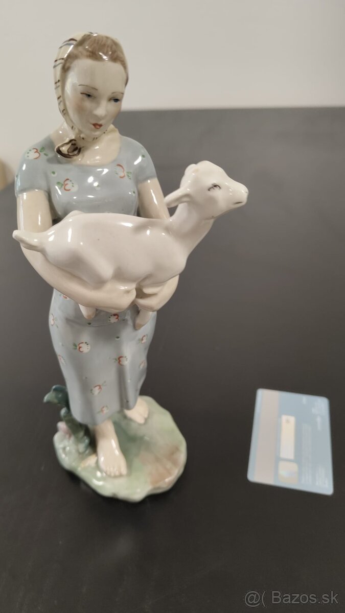 Porcelán - Pastierka s ovcou - 2