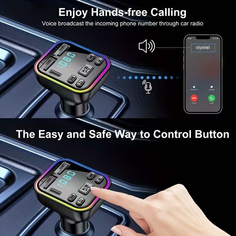 FM vysielač s Bluetooth a RGB podsvietením - 2