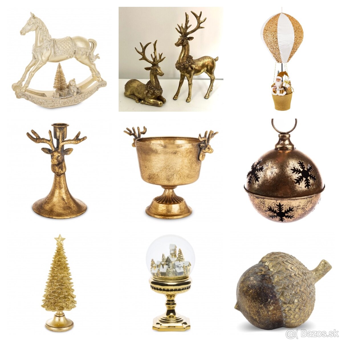 vianoce - sada mix doplnky zlate - 2