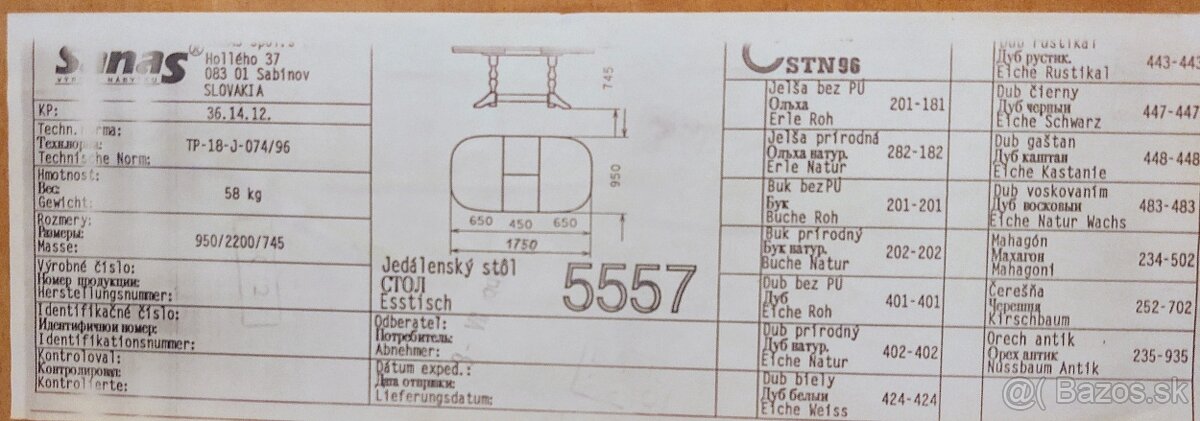 Masívny stôl sanas - 2