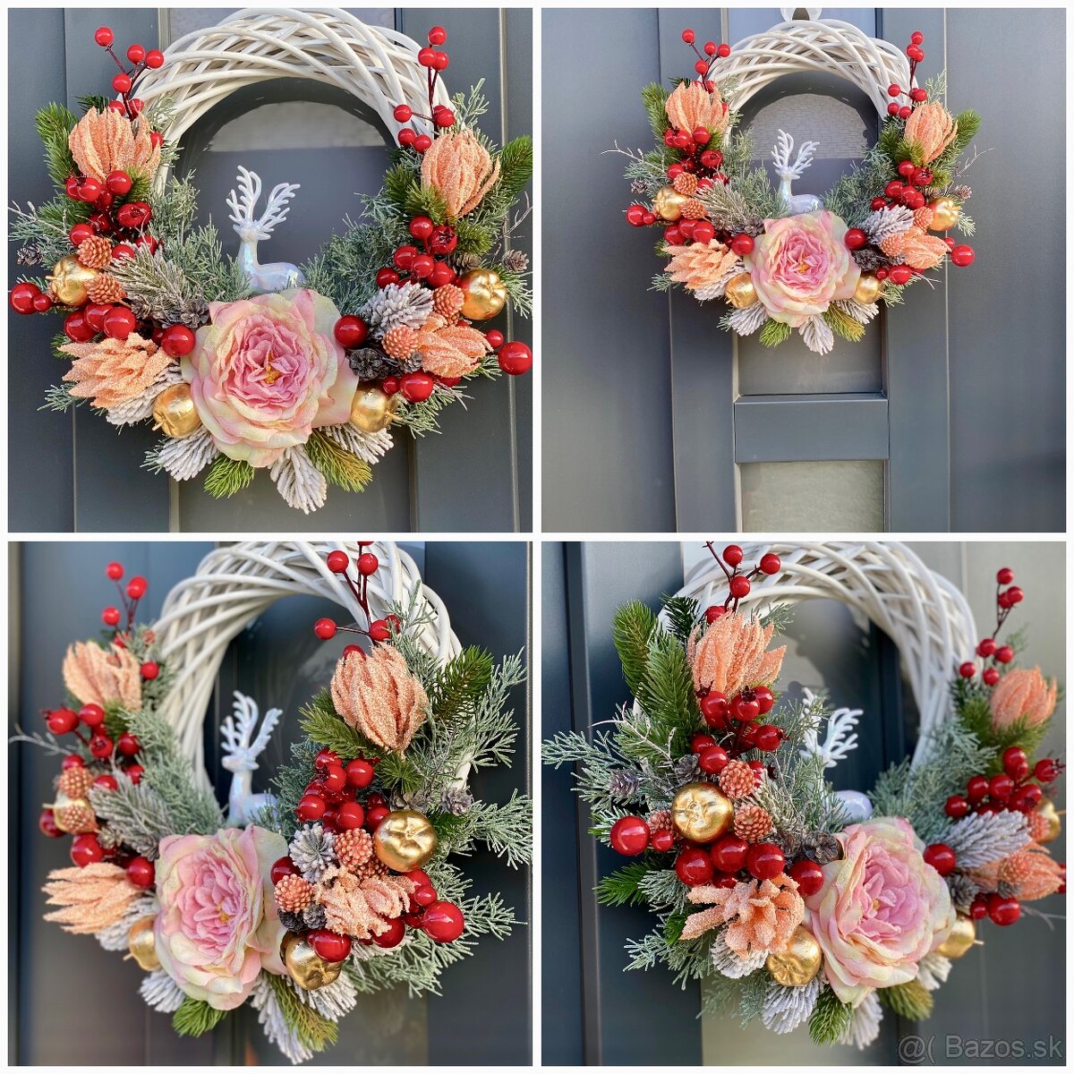 Vianočný veniec 35cm na dvere Vianoce dekor zima - 2