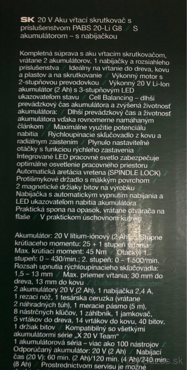 Akú vrtaci skrutkovač Parkside - 2