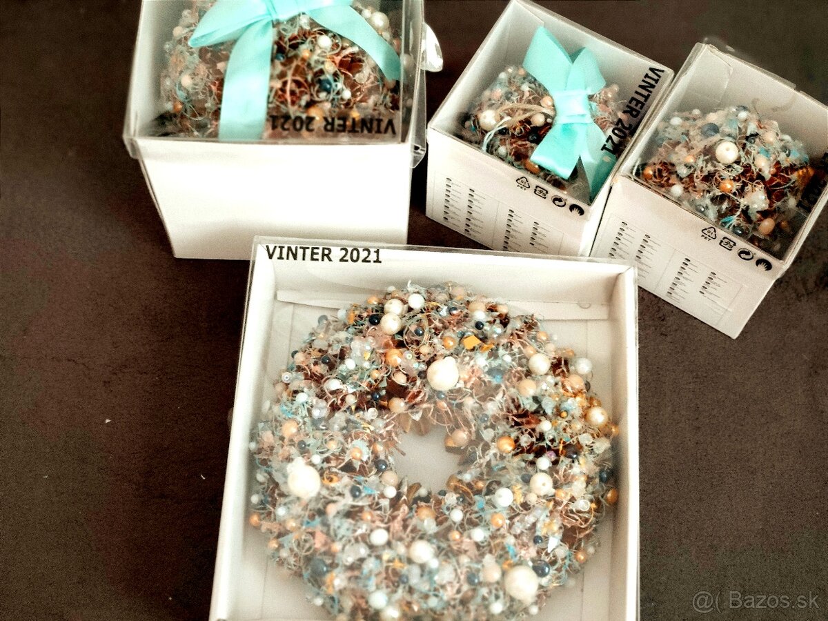 Zimný koralkový vianočný set - hadmade - 2