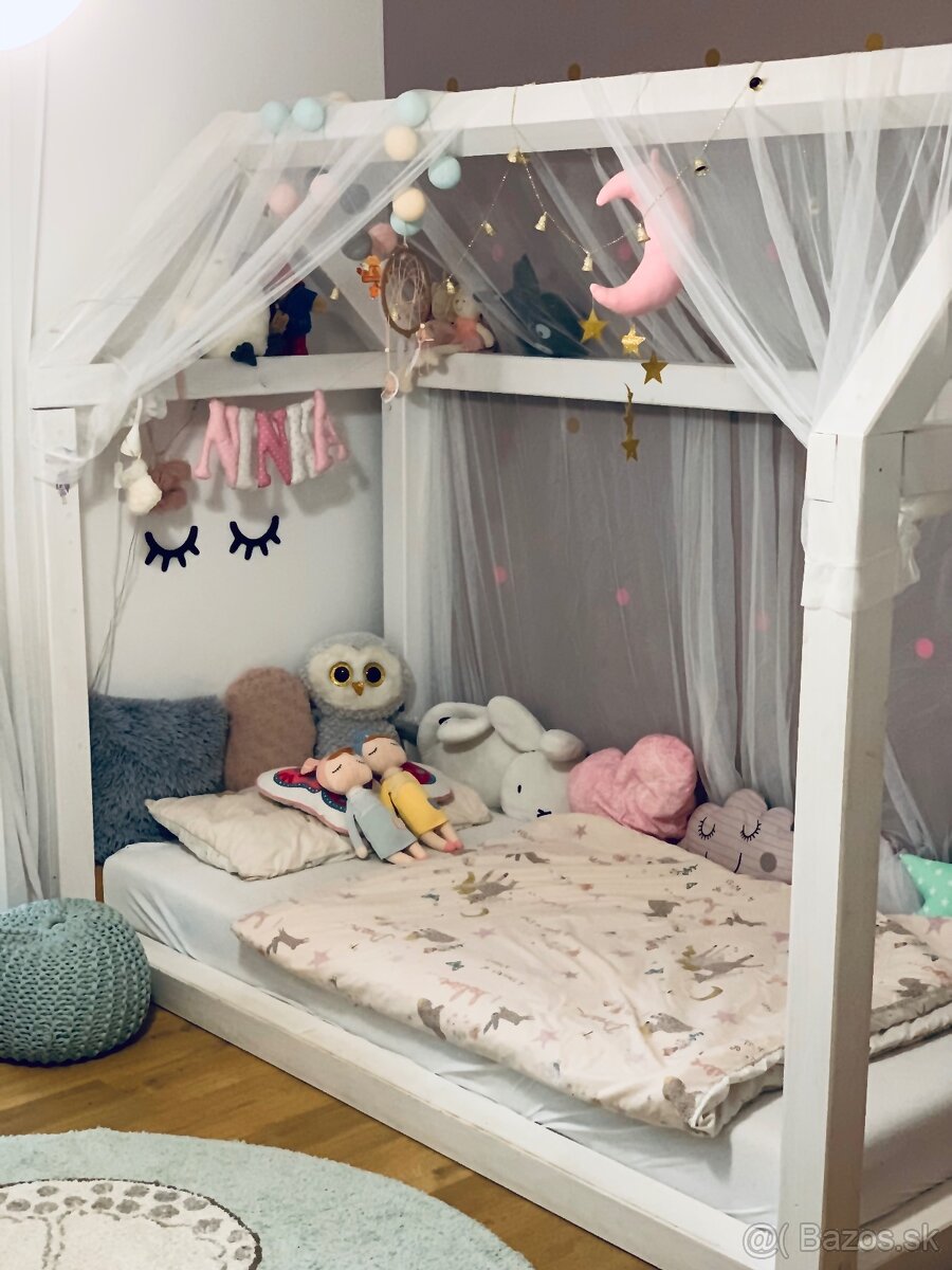 Detská posteľ domčeková - biela - 2
