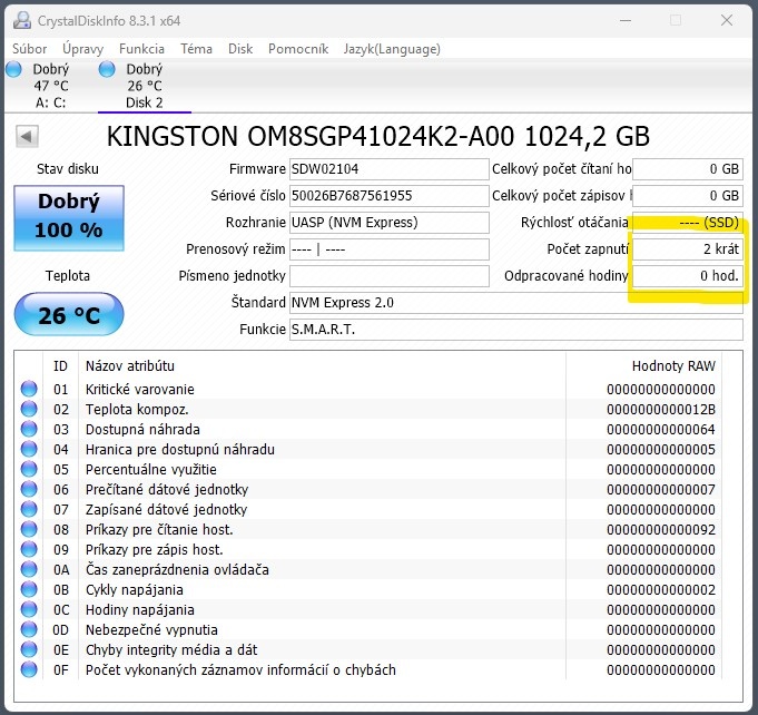 1TB NVMe Kingston Micron 7 100 MB/s - 2