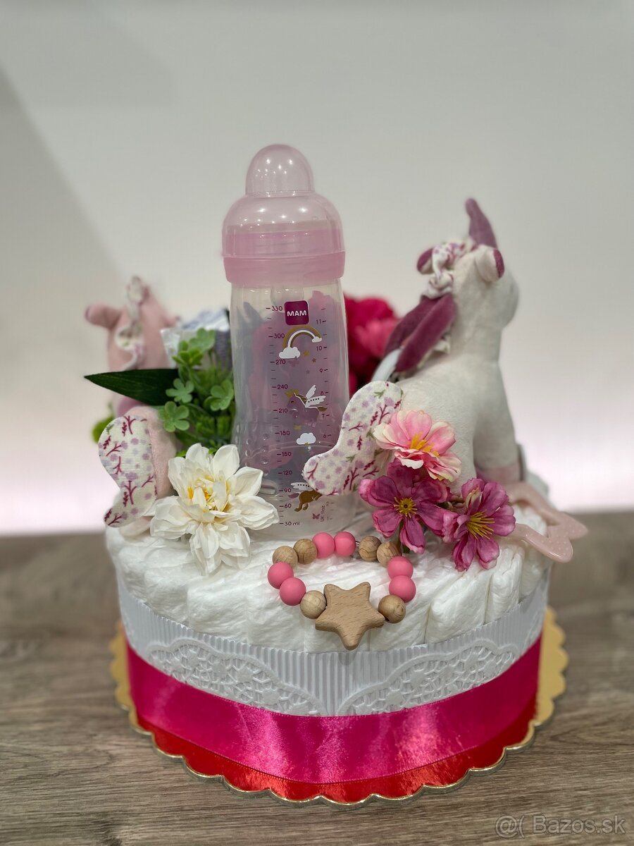 Plienková torta jednorožec - 2