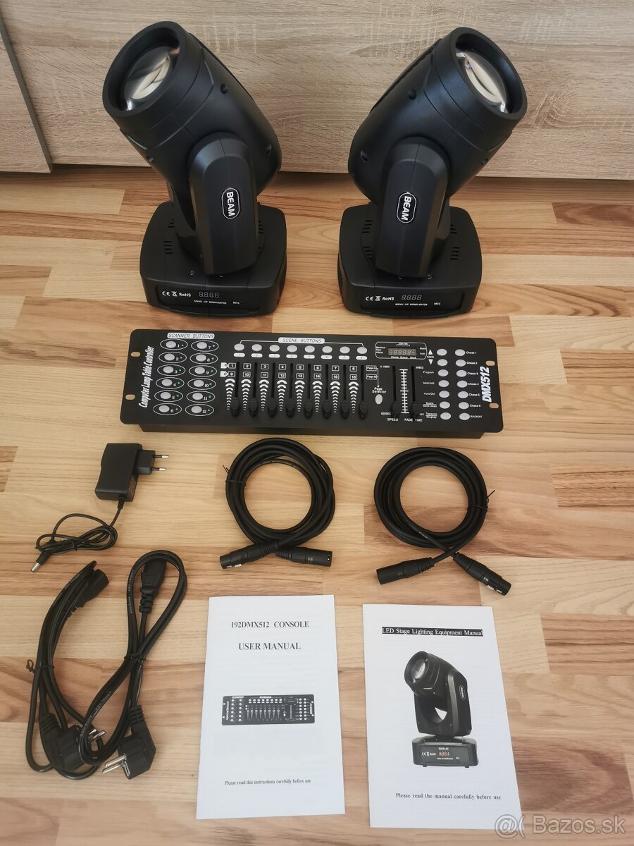 Set 2x 150W Beam hlavy + dmx pult + káble - 2