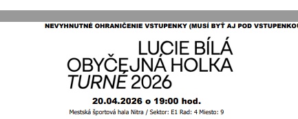 Lucie Bílá Nitra 20.4. - 2