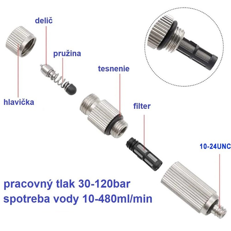 Tryska so závitom 3-16 - jemná vodná hmla - 2