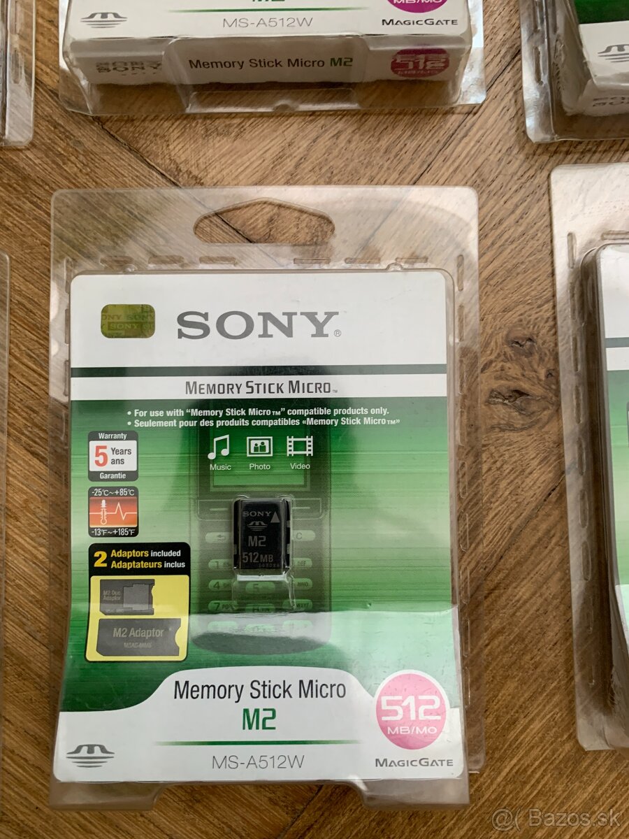 Predám pamäťové karty Sony Memory Stick Micro a adptéry - 2