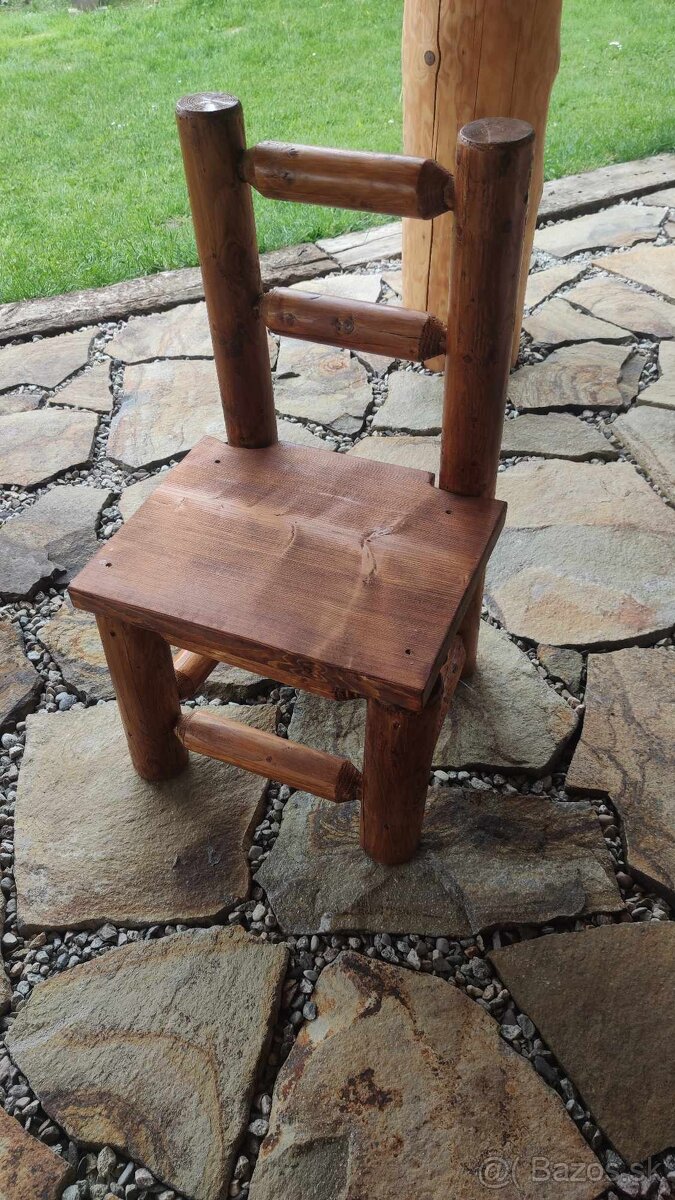 predam, stolicka z gulatiny z masivu, zrubova, nova - 2