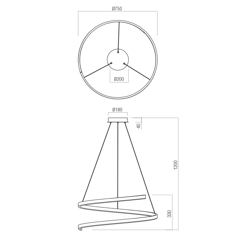 Stropné závesné svietidlo do kuchyne, obývačky - 2