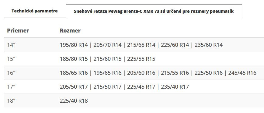 Snehové reťaze Pewag BRENTA-C XMR 73 - 2