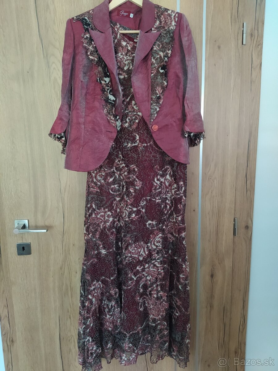 Spoločenské šaty bordove XXL - 2