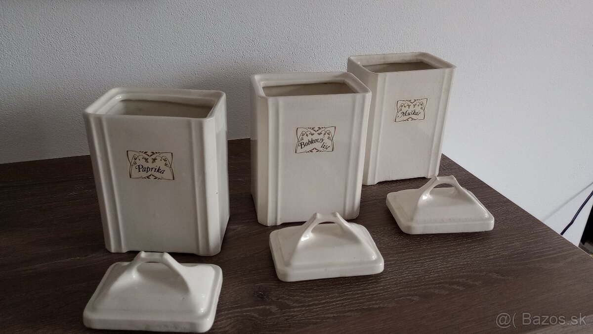 Starožitné dózy koreničky z porcelánu - 2