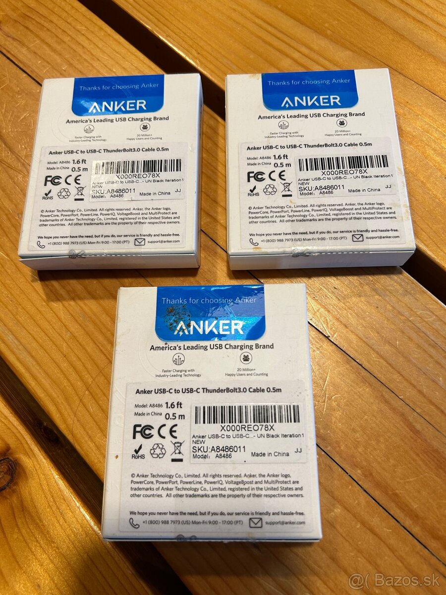 ANKER Thunderbolt 3.0 kábel USB-C na USB-C, 4ks - 2