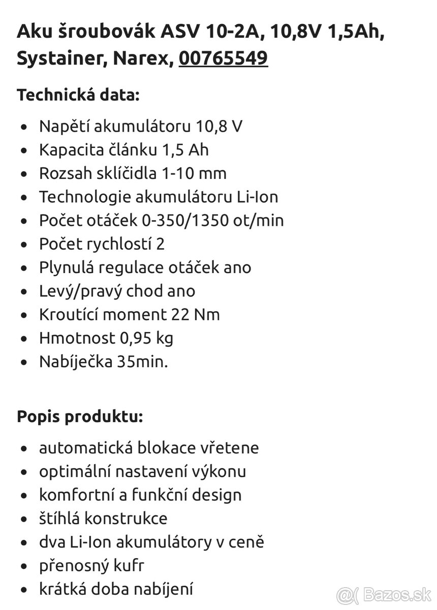 Narex 12V Narex AKU - 2