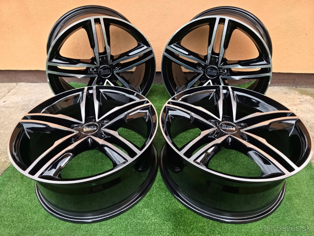 ALU disky R18 5x112 - čierne s lemom - 2