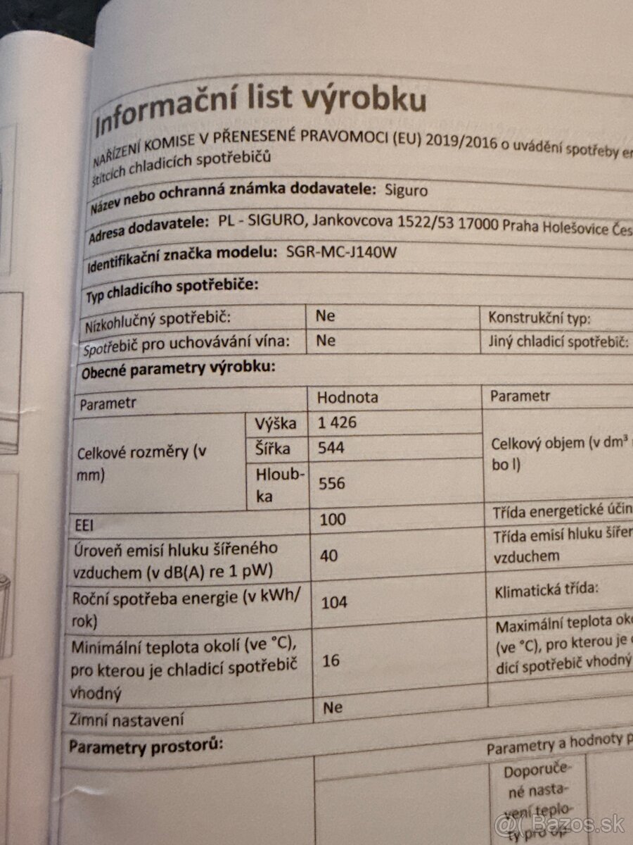 Predám Ladnicku Siguro - 2