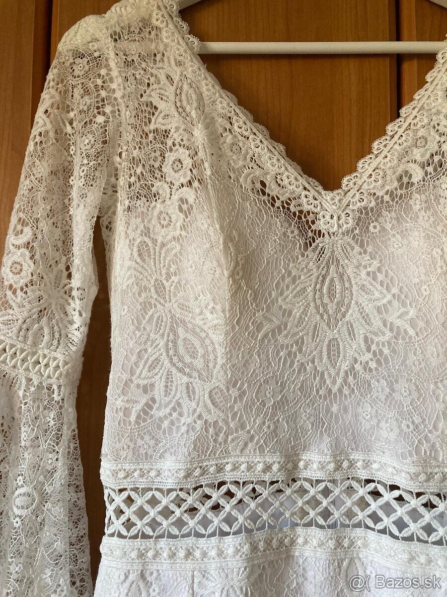 Ivory šaty z francúzskej čipky - 2