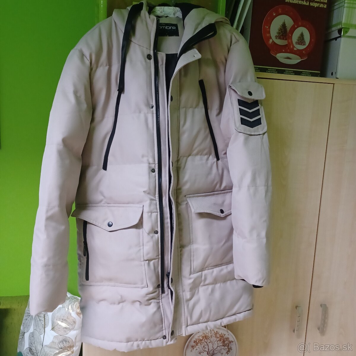 Zimný kabat pánsky béžový. - 2