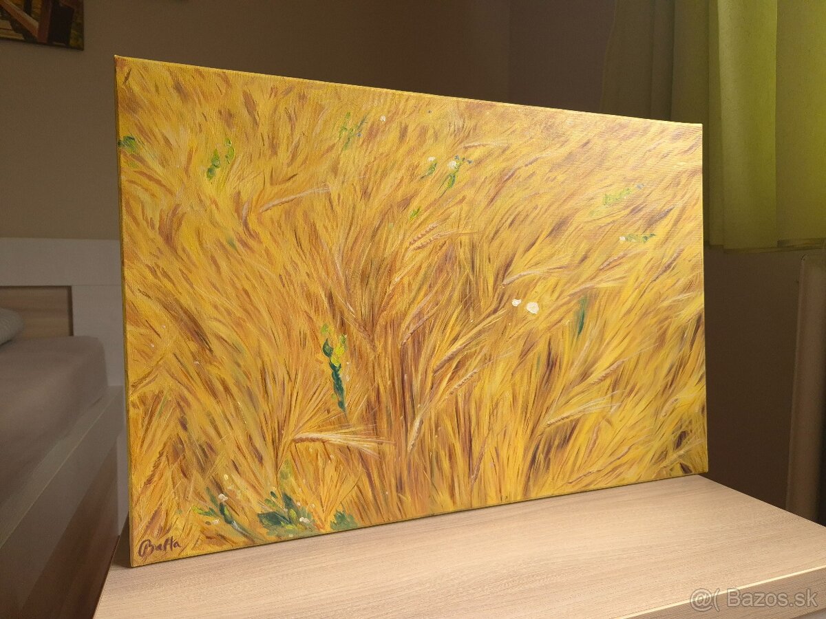 Júlové pole, olejomaľba 60x40cm - 2