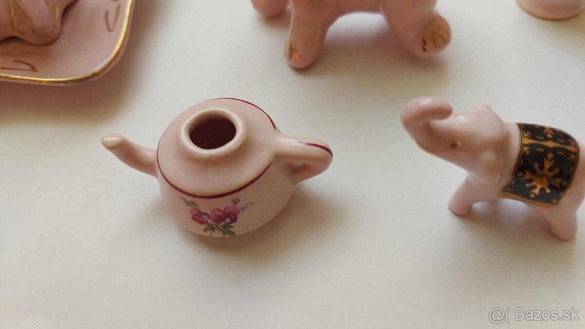 Ružový mini porcelán a miniaturky - 2