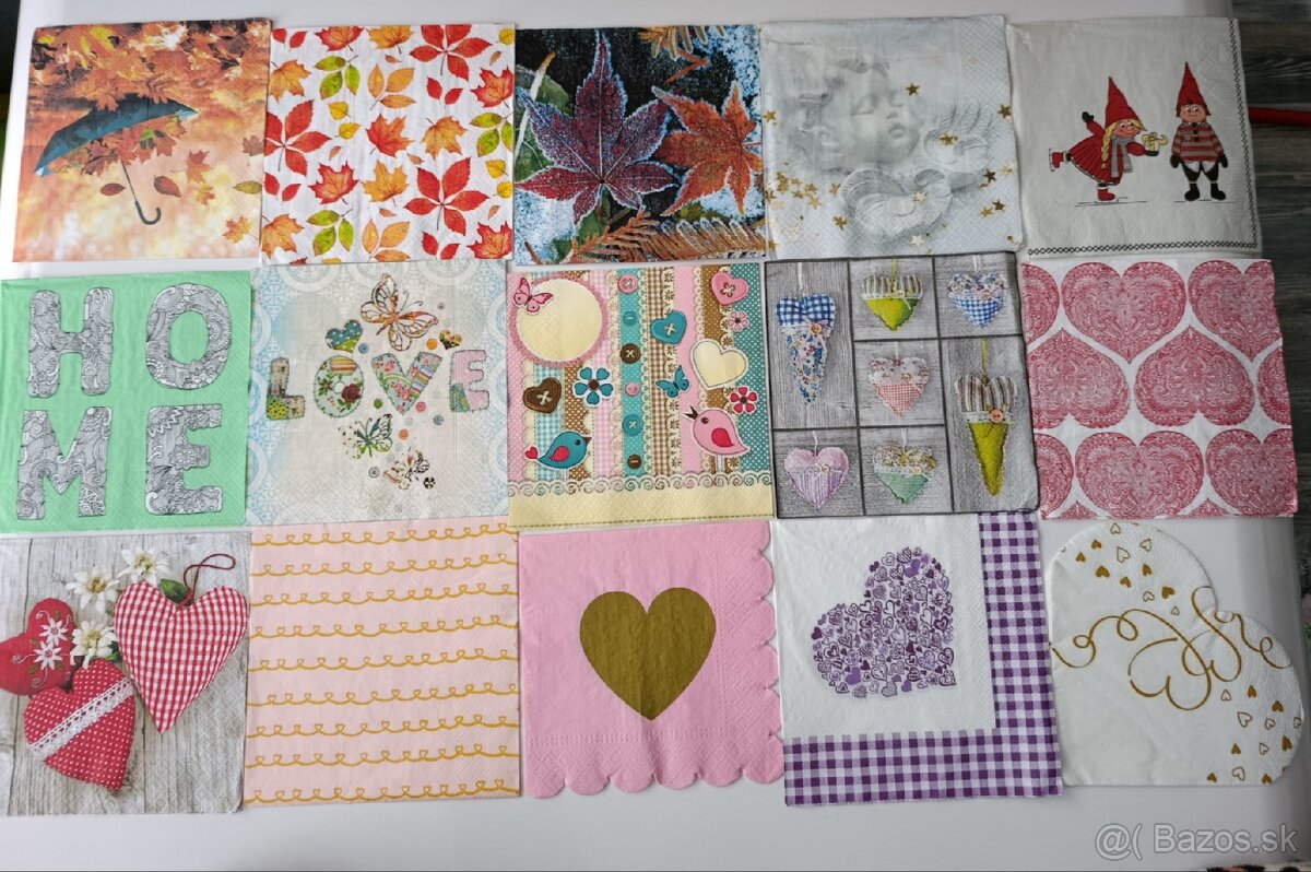 Servítky jedlo a mix 63ks-5€ - 2