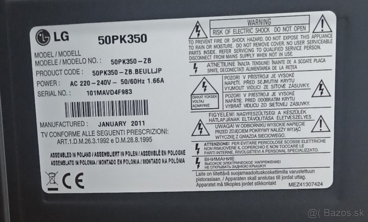 TV LG 50PK350 - plazma - 2