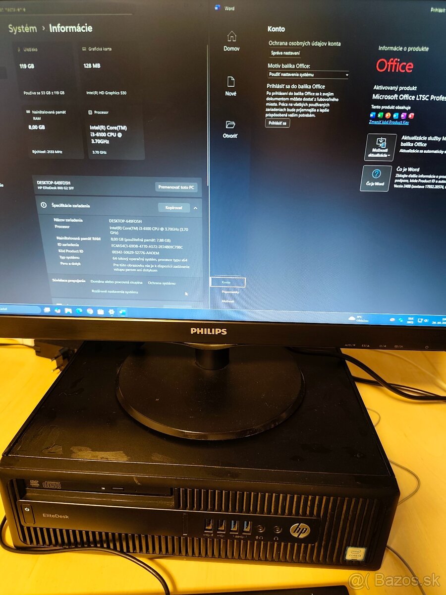 PC komplet HP EliteDesk800 (W11) s 22" FullHD led monitorom - 2