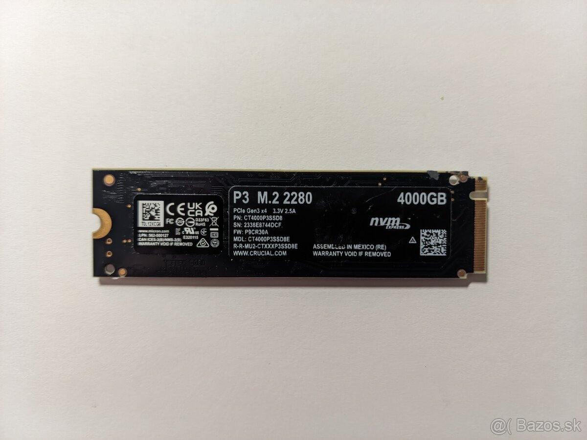 Crucial P3 4TB, M.2 2280, NVMe - 2