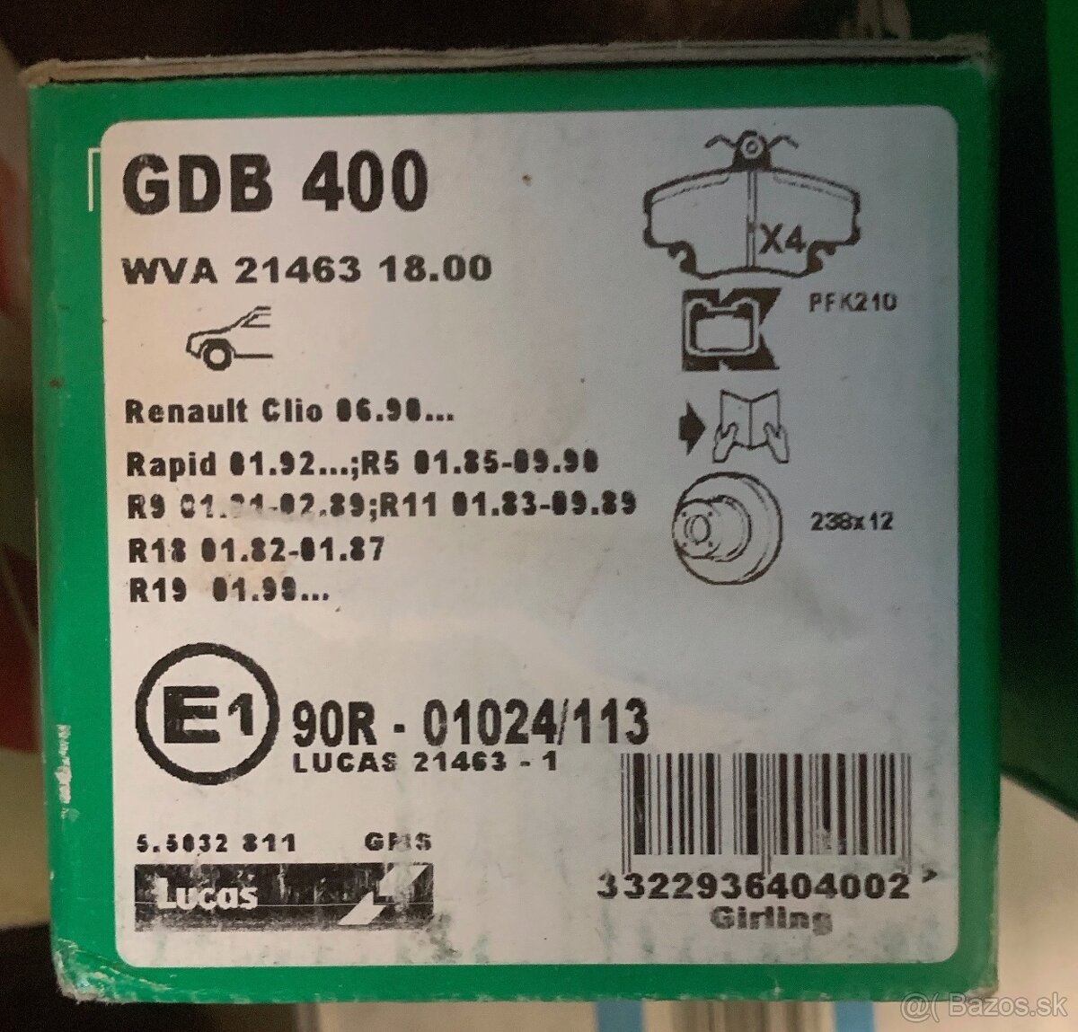 RENAULT 19 tlmice a brzdy, NOVE - 2