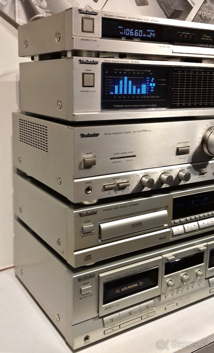 Zostava TECHNICS A02 tuner, equalizer, zosilnovac, CD, deck - 2