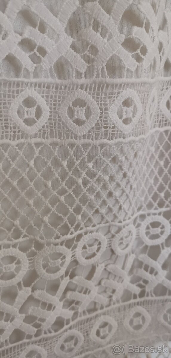 Biele čipkované šaty veľkosť S/M - 2