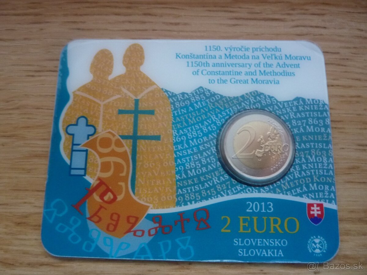 Vzácne 2 Euro Coincard 2013 - 1150. výročie príchodu C a M - 2