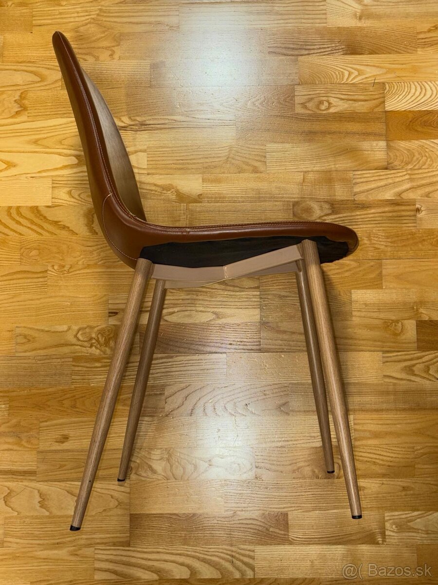 jedálenská stolička JYSK koňaková koženka 4ks - 2