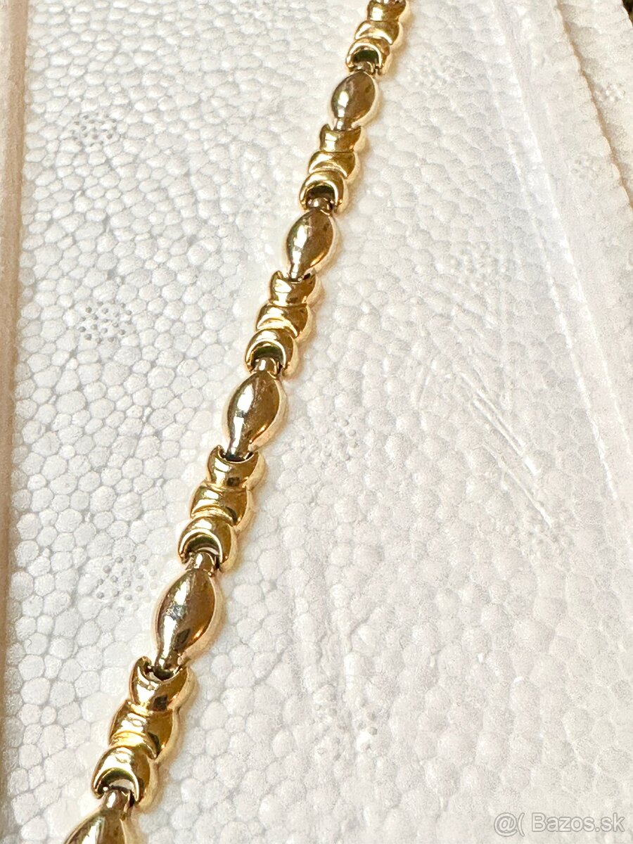 elegantný zlatý náramok dámsky 14 karát - 2